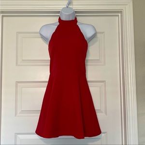 TOBI Red scallop Skater Mini dress